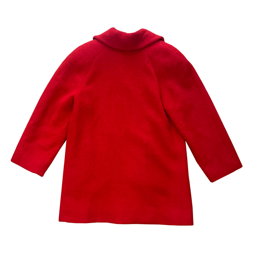 Vintage Red Wool Coat Handmade 70/80s