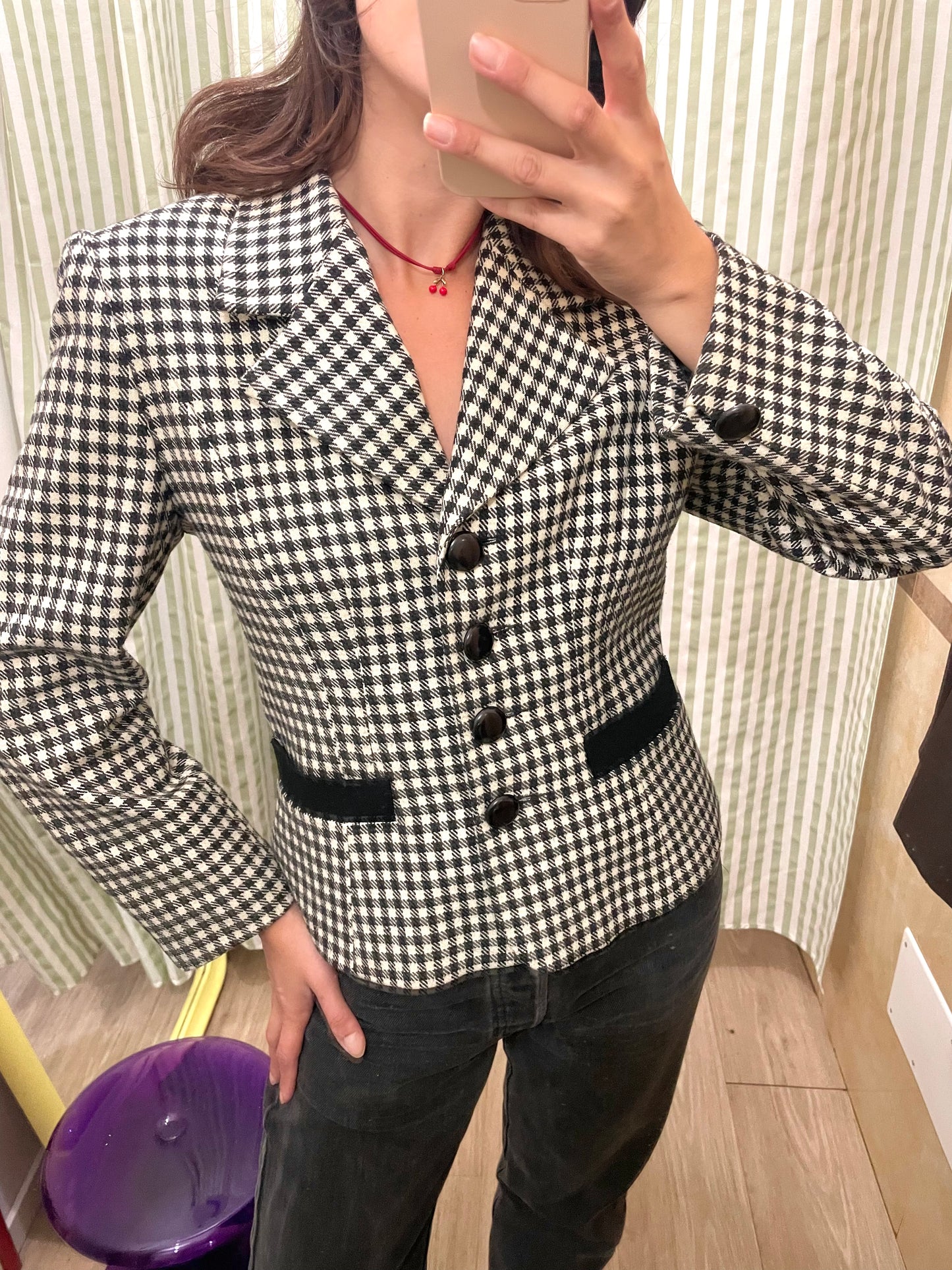 Vintage Checked Wool Jacket 1980s