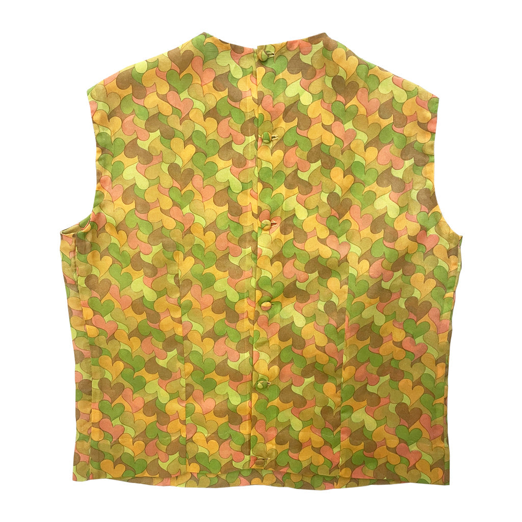 Vintage Sleeveless Tailored Shirt 1950s