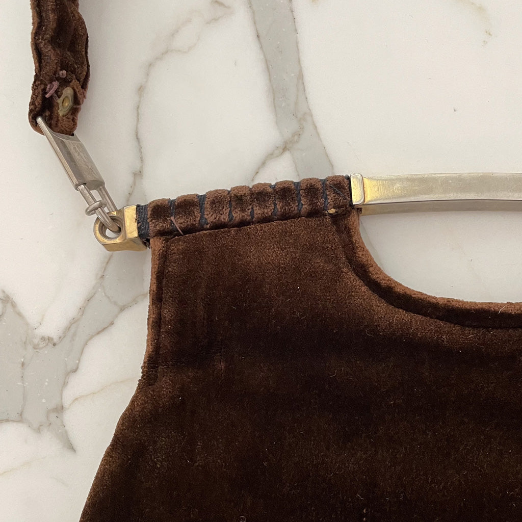 Vintage Brown Velvet Bag 1970s