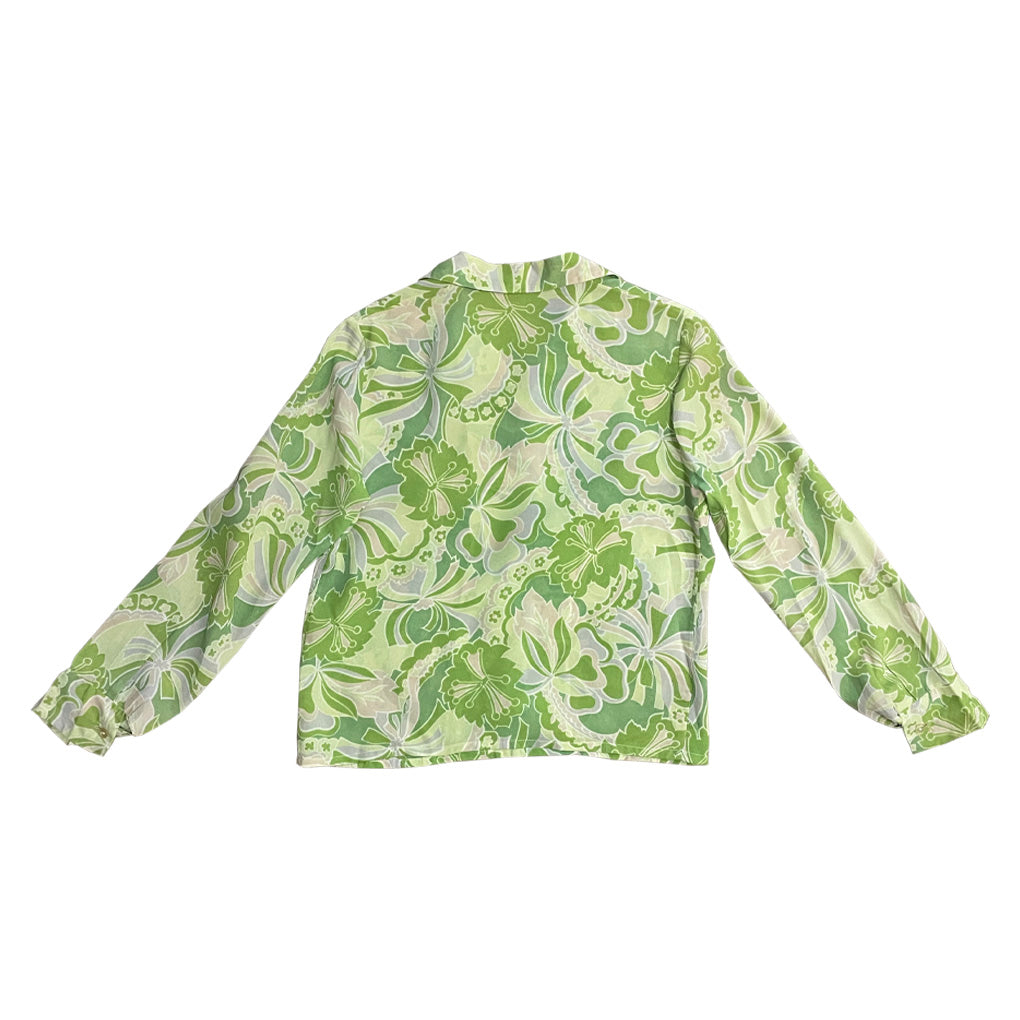 Vintage Green Patterned Shirt 1960s