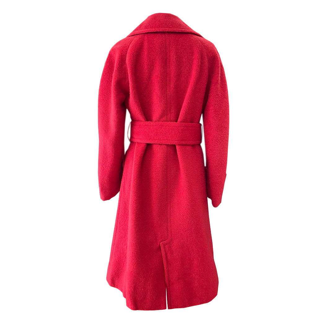 Vintage Red Wool Coat 1980s