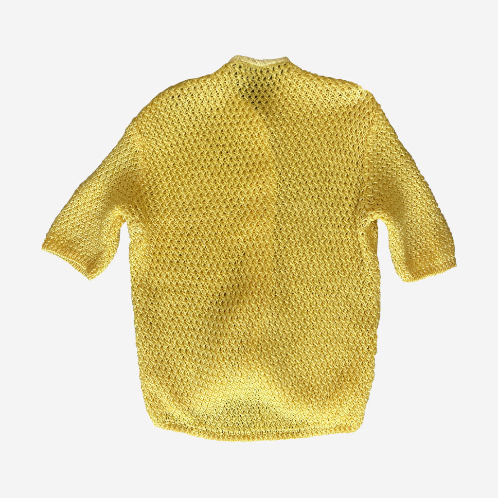 Vintage Yellow Raffia Effect Cardigan