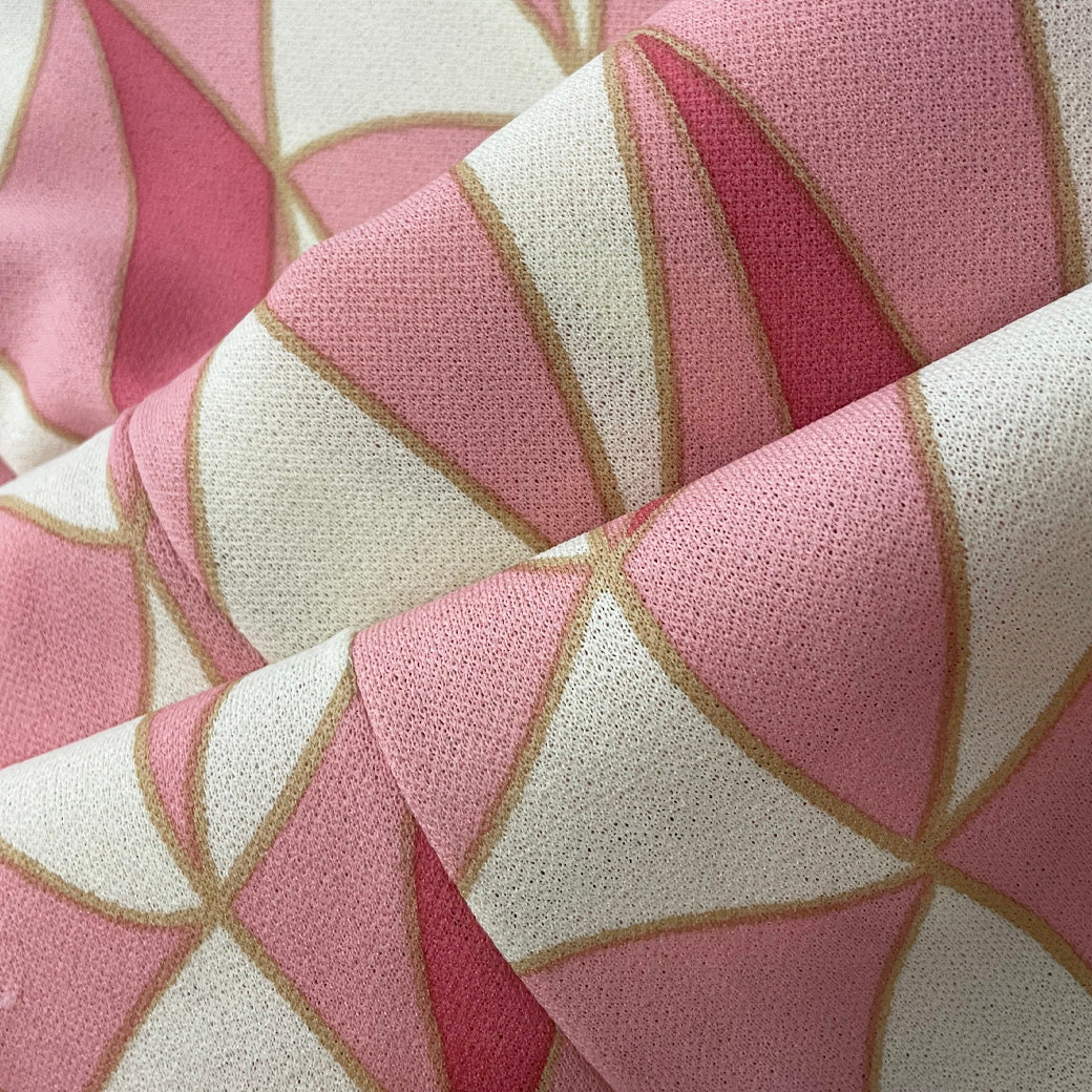 Vintage Pink Patterned Dress 1970s