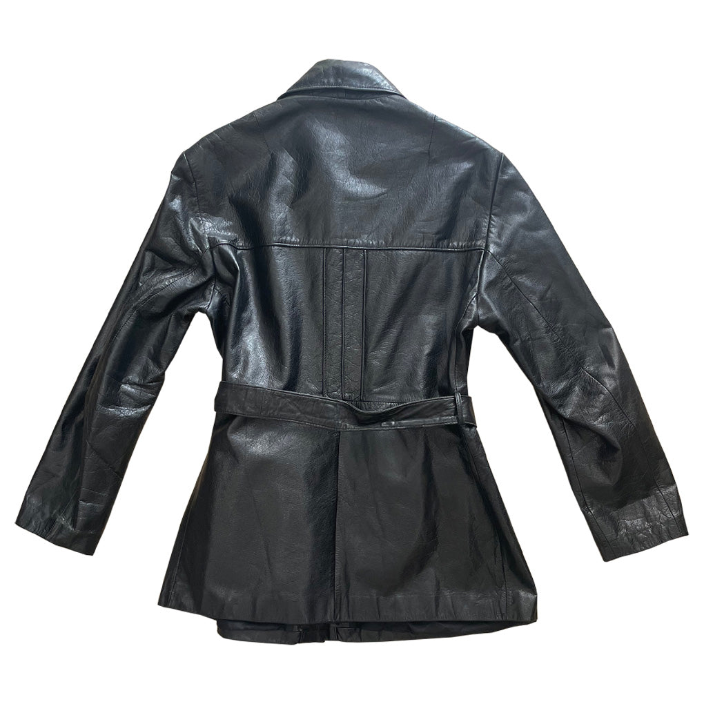 Vintage Black Genuine Leather Jacket 1970s