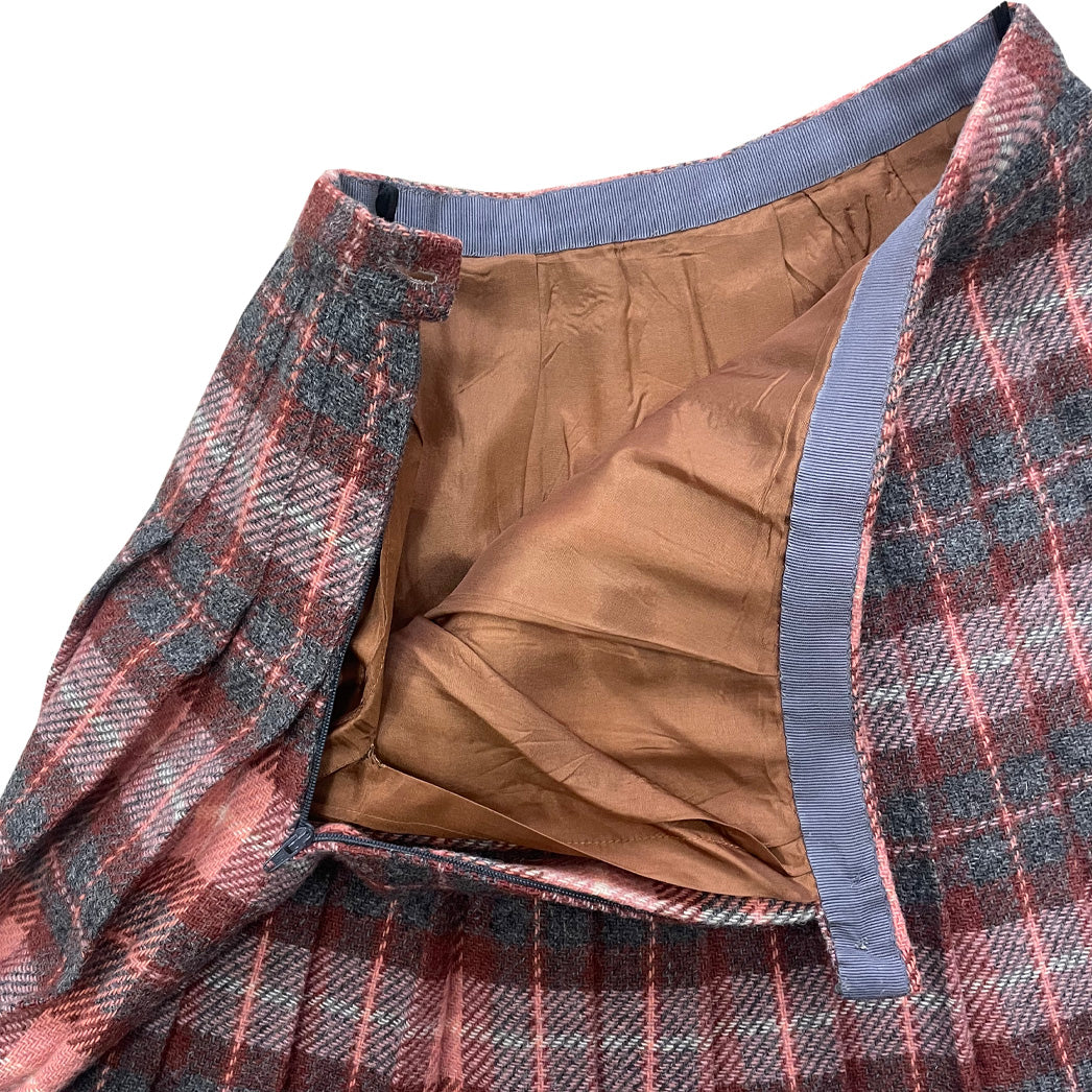 Vintage Pleated Wool Mini Skirt 1960s