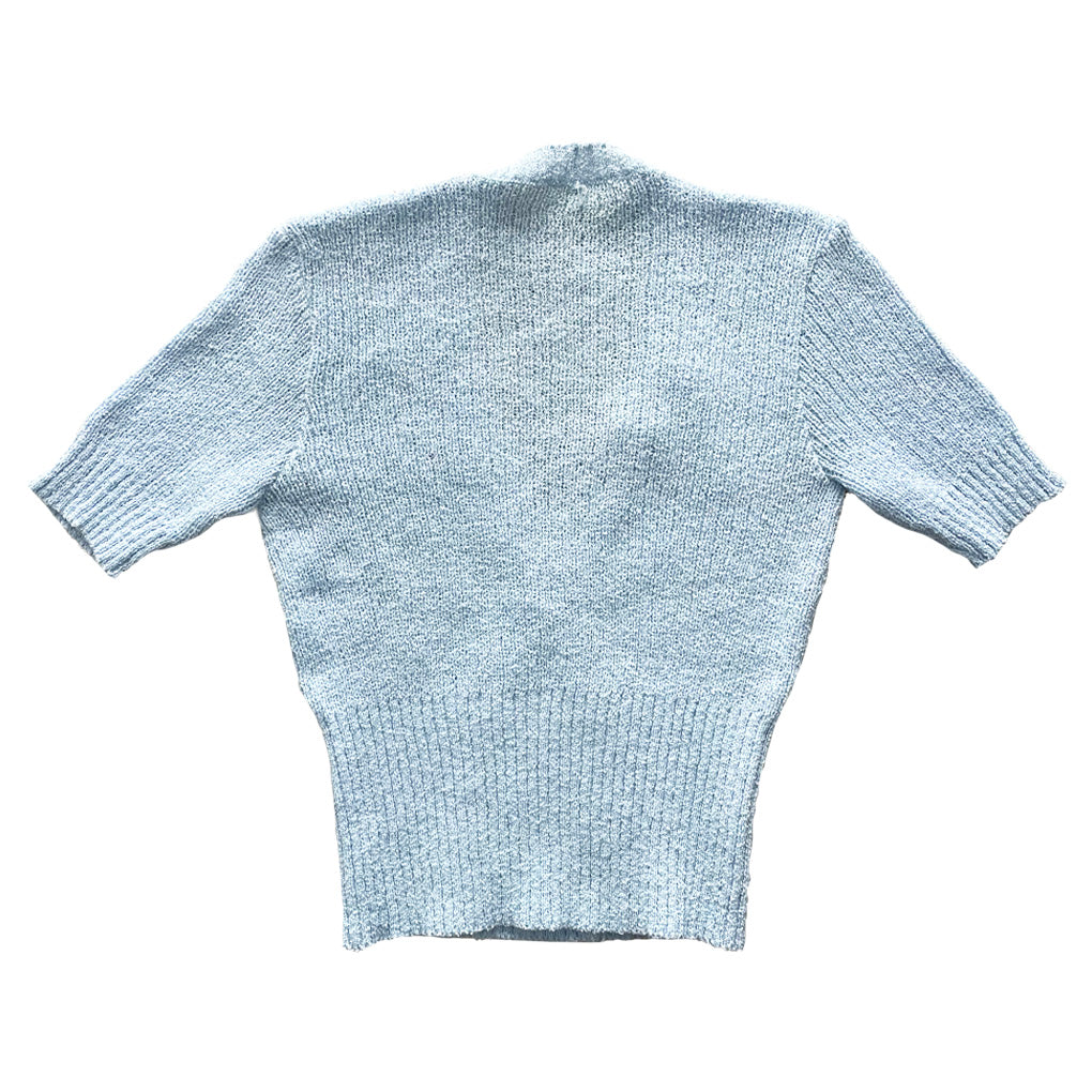 Vintage Spring Blue Sweater With Embroidery 1960s