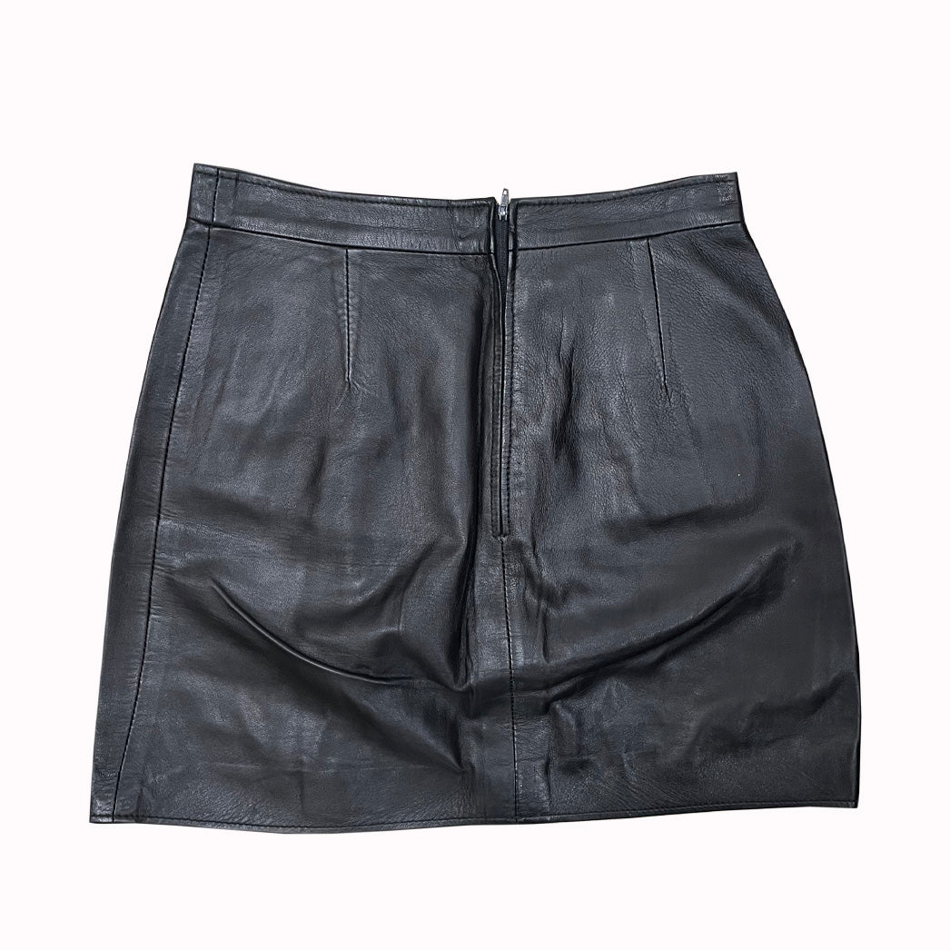 Vintage Mini Skirt In Real Leather