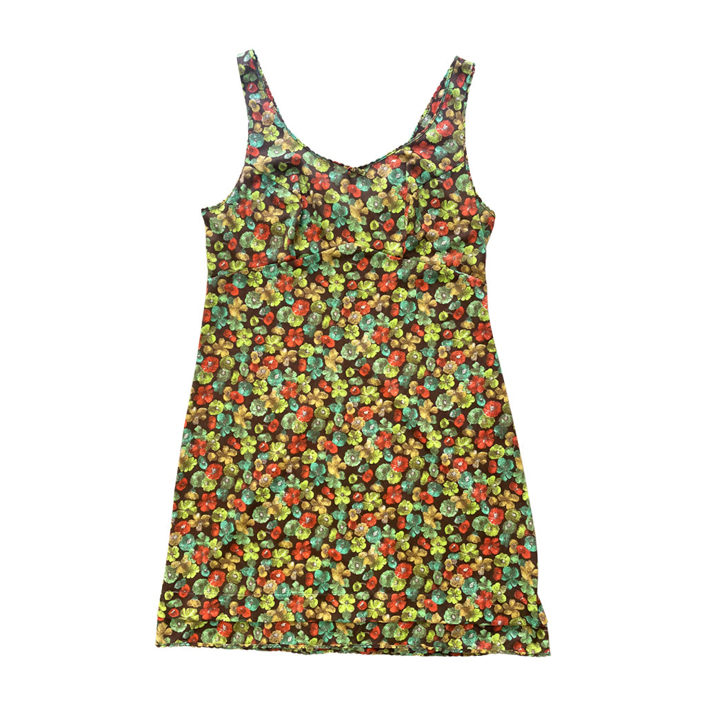 Vintage Patterned Slip Dress