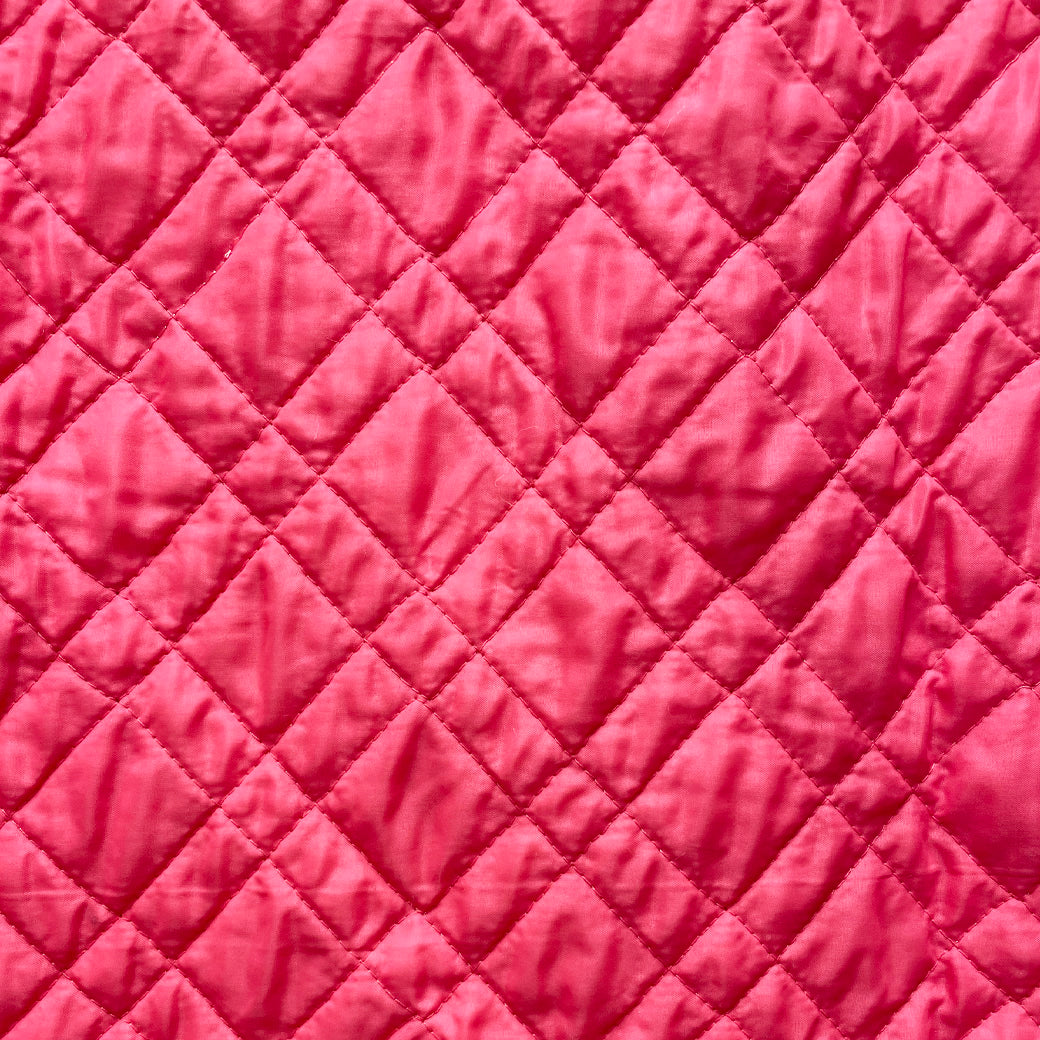 Vintage Pink Quilted Long Jacket 1960s