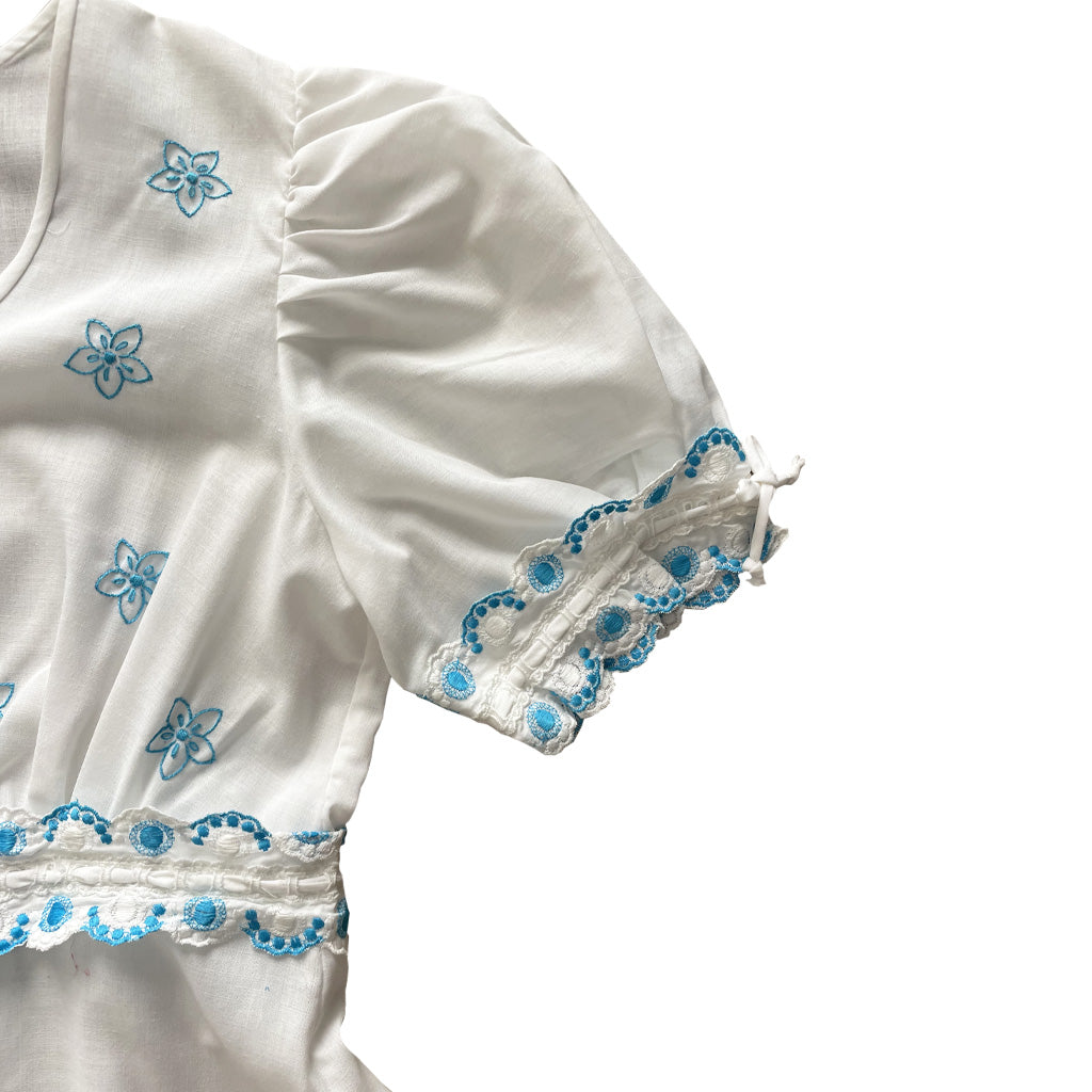 Vintage White Cotton Dress 1960s