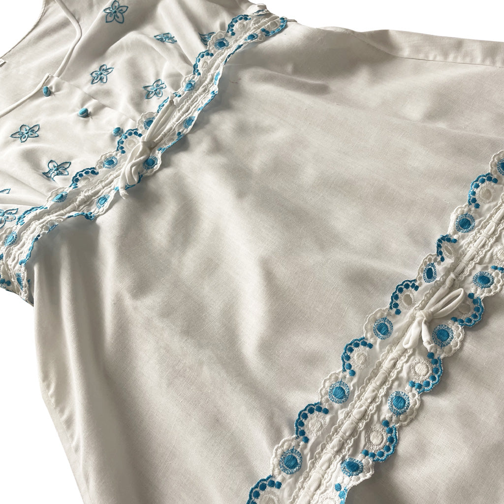 Vintage White Cotton Dress 1960s