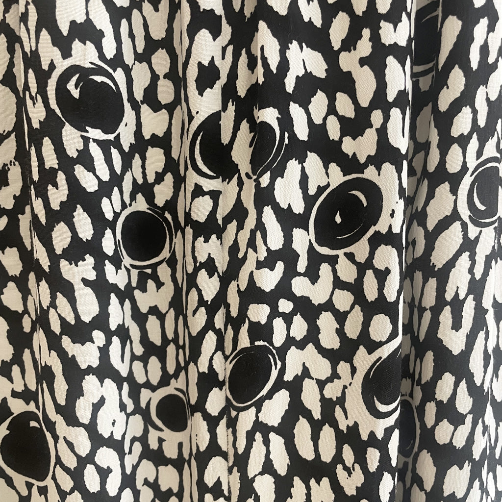 Vintage Patterned Dress With Belt 1980s