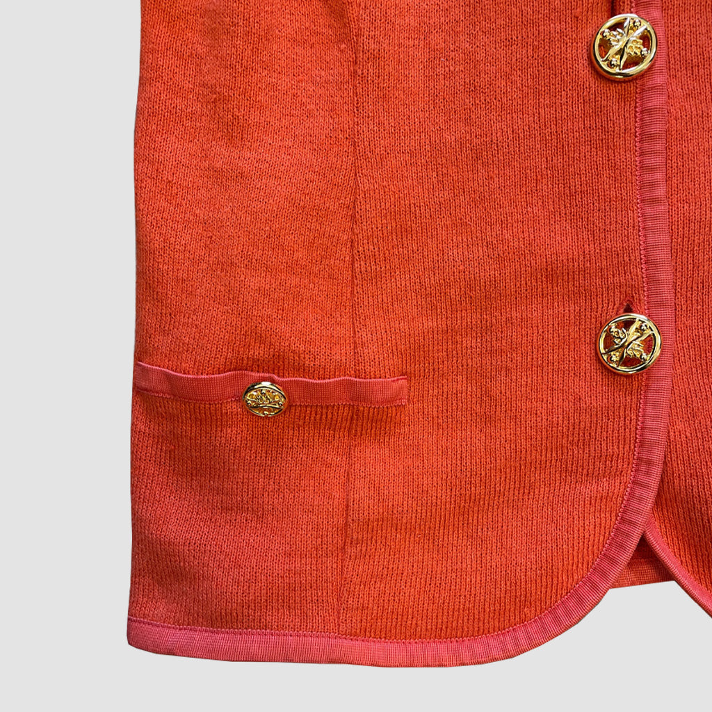 Vintage Cardigan Liolà Orange 1980s