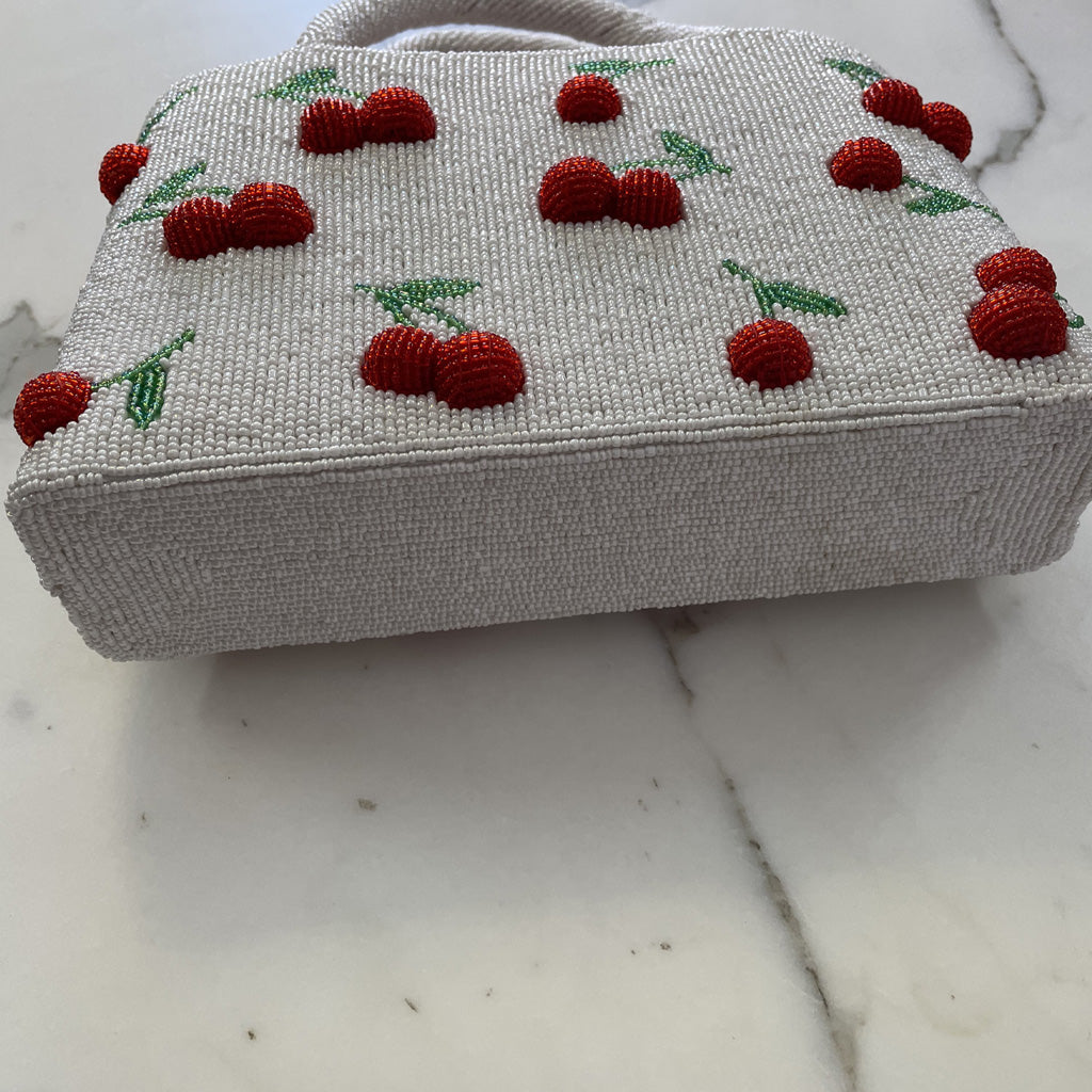 Vintage Hand Bag Made In Beads