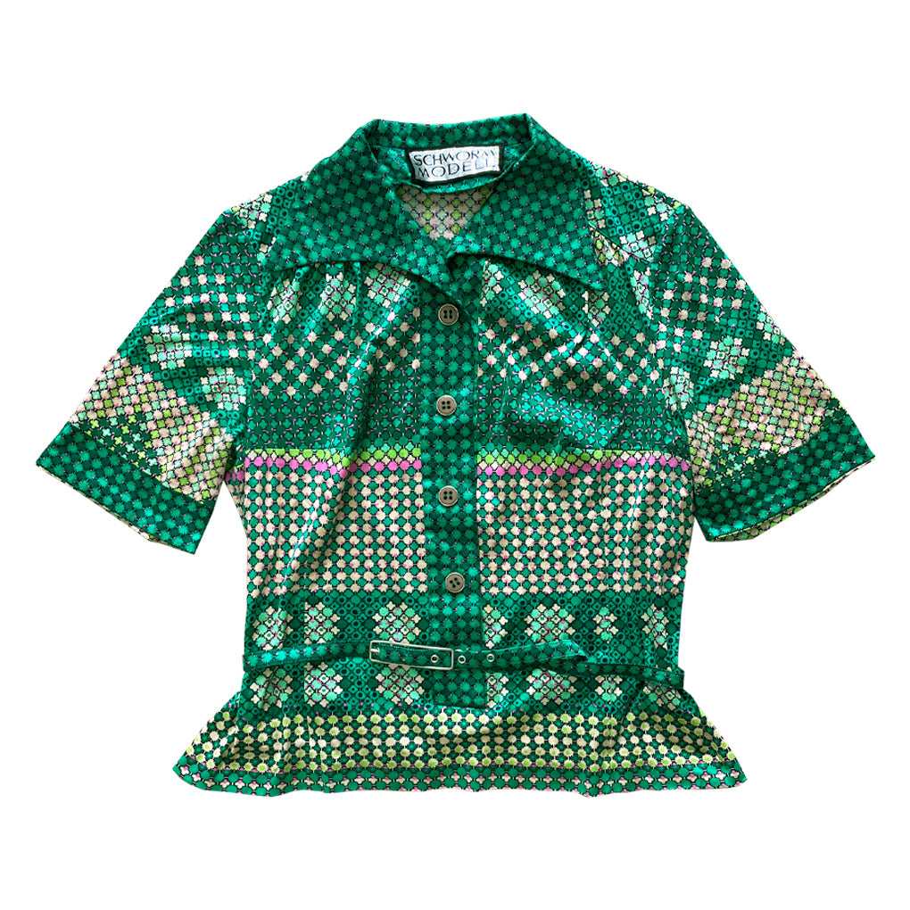 Vintage Jersey Shirt With Belt 1960/70s