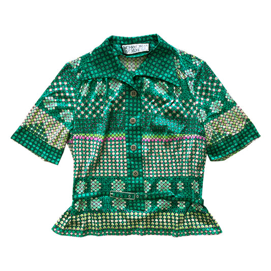 Vintage Jersey Shirt With Belt 1960/70s