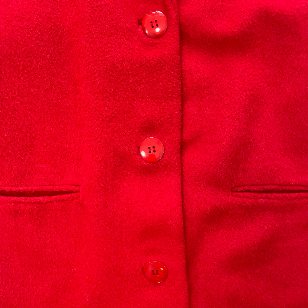 Vintage Red Wool Coat Handmade 70/80s