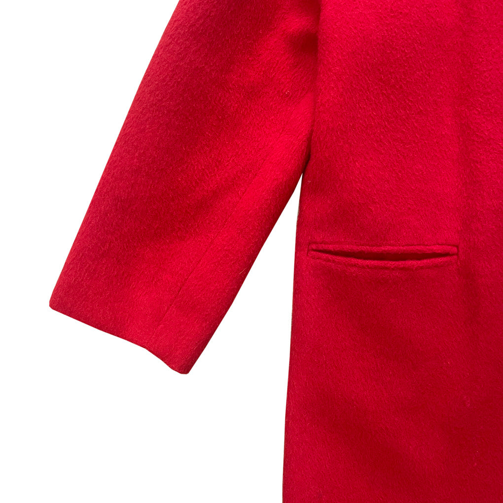 Vintage Red Wool Coat Handmade 70/80s