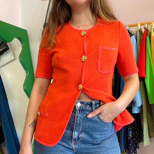 Vintage Cardigan Liolà Orange 1980s