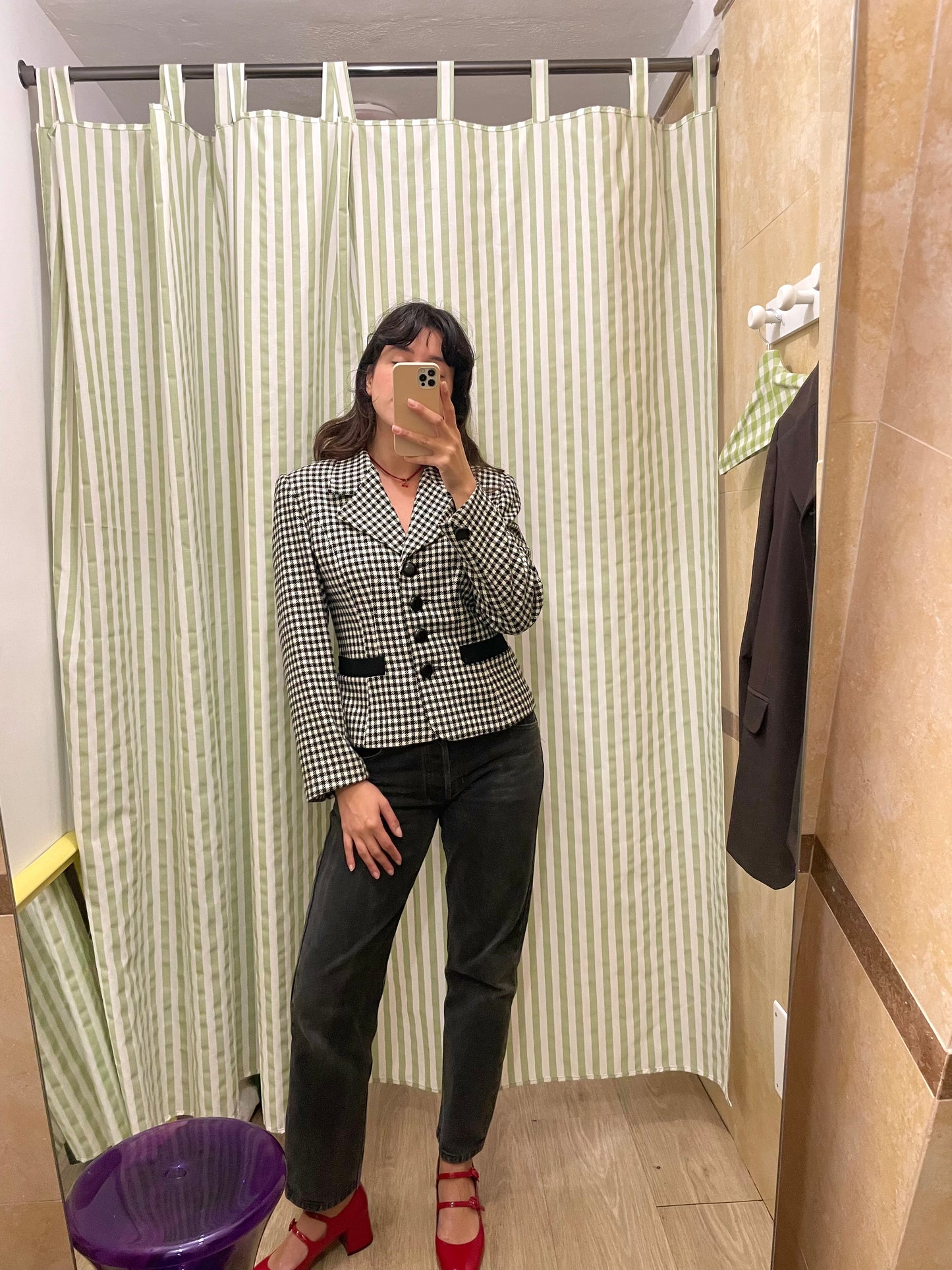 Vintage Checked Wool Jacket 1980s