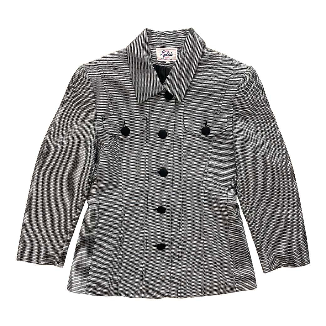 Vintage Jacket With Mini Black And White Pattern 1990s