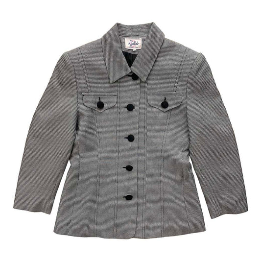 Vintage Jacket With Mini Black And White Pattern 1990s