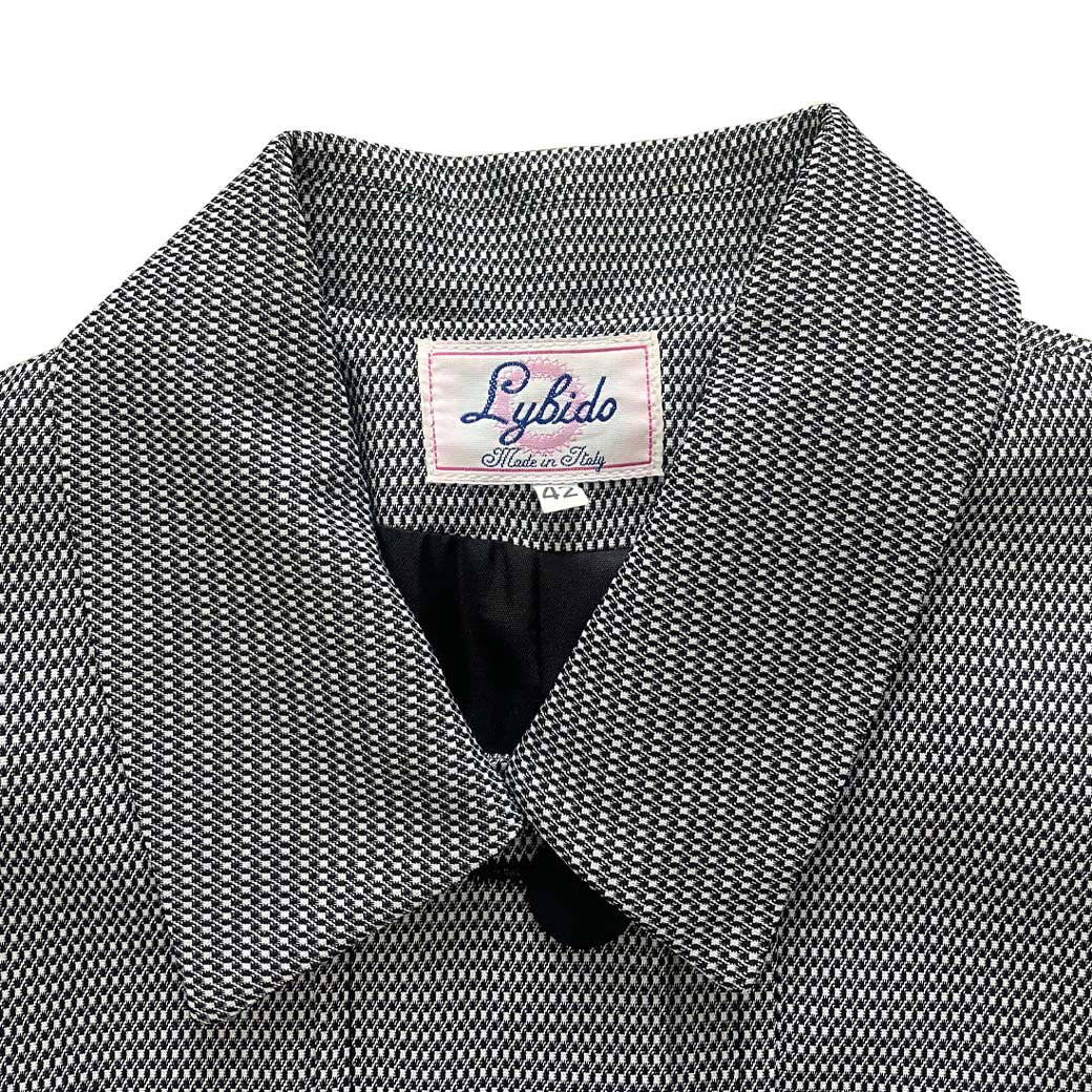 Vintage Jacket With Mini Black And White Pattern 1990s