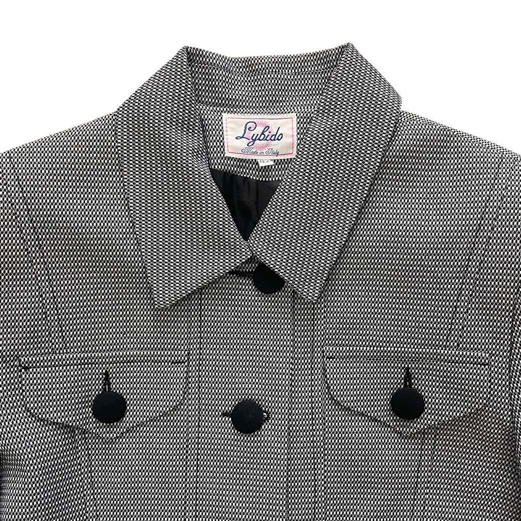 Vintage Jacket With Mini Black And White Pattern 1990s