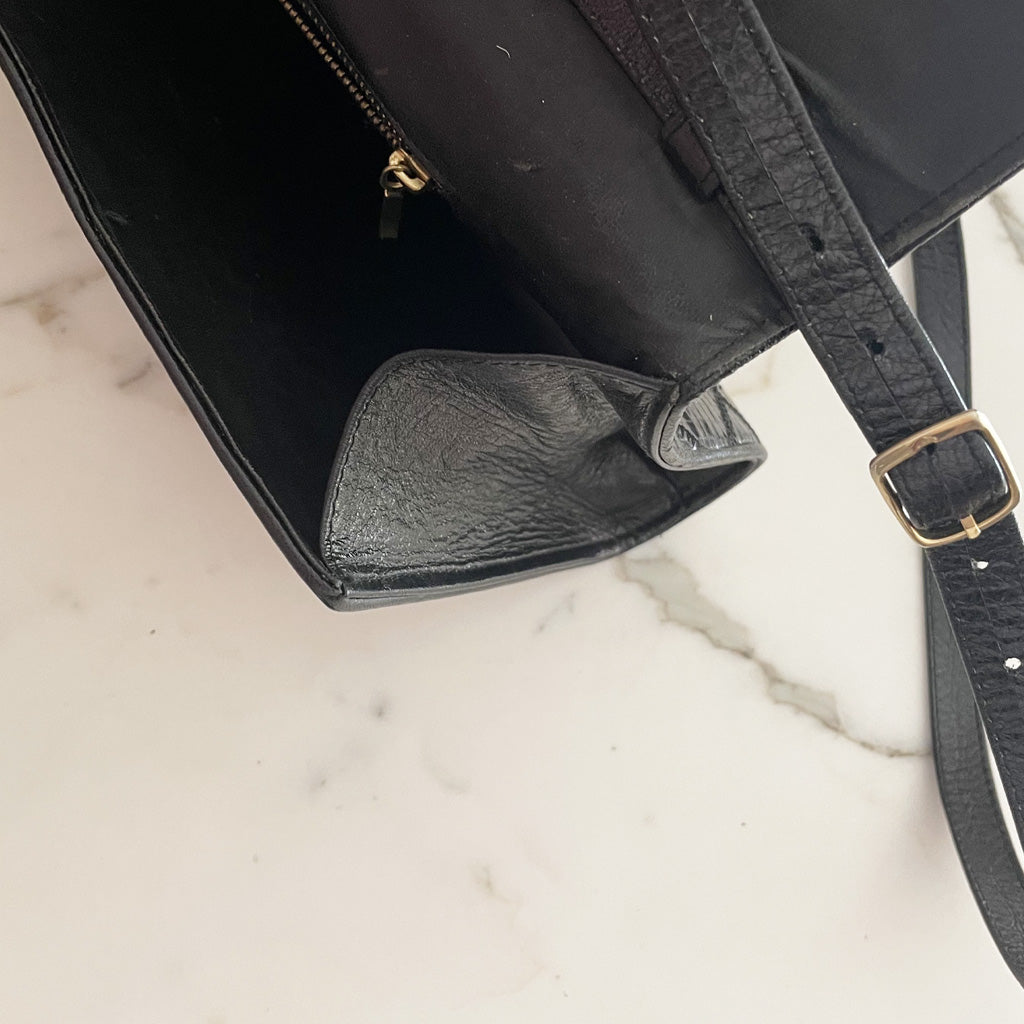 Vintage Black Shoulder Bag 1960s