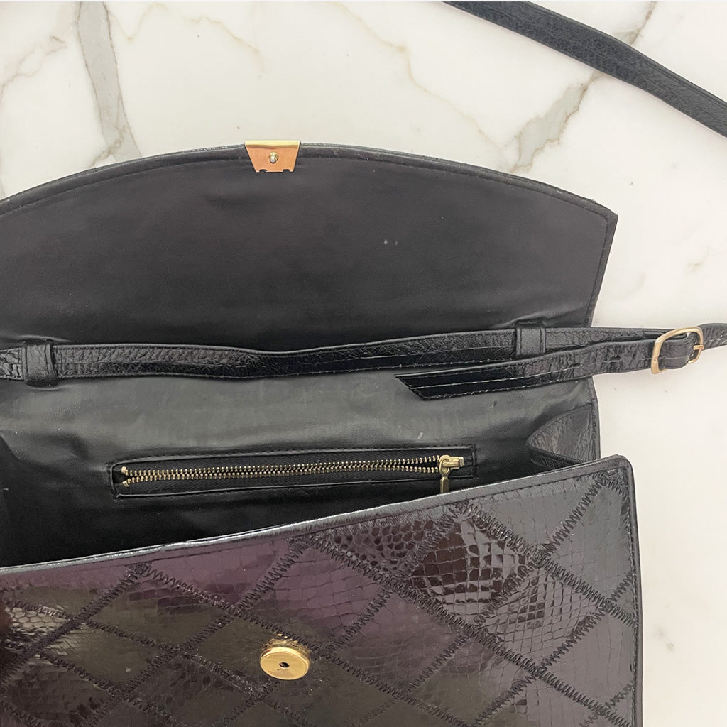 Vintage Black Shoulder Bag 1960s