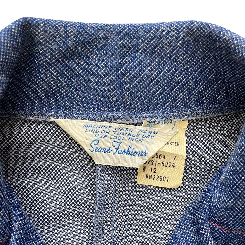 Vintage Jeans Effect Shirt With Embroidery 1970s