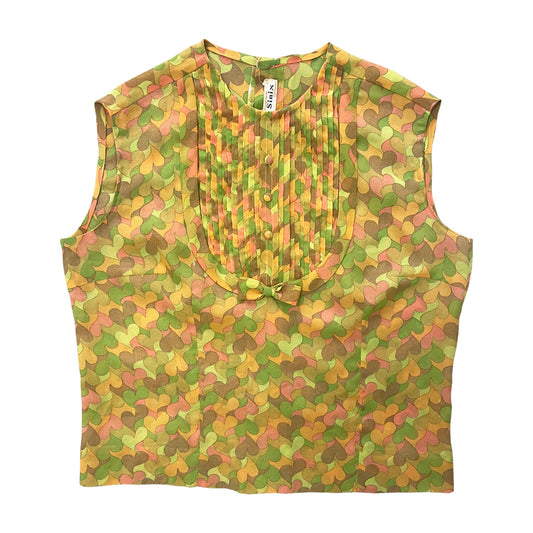 Vintage Sleeveless Tailored Shirt 1950s