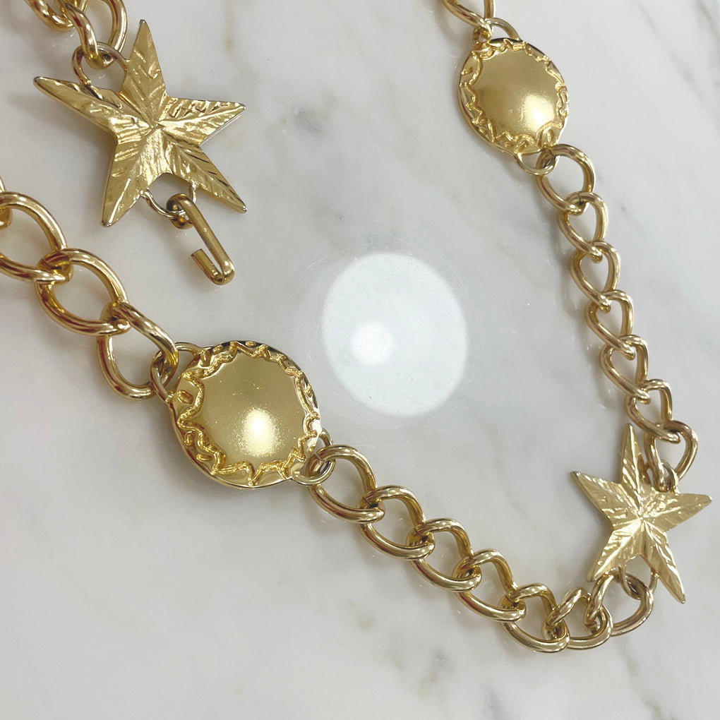Vintage Gold Belt With Stars 1970/80s
