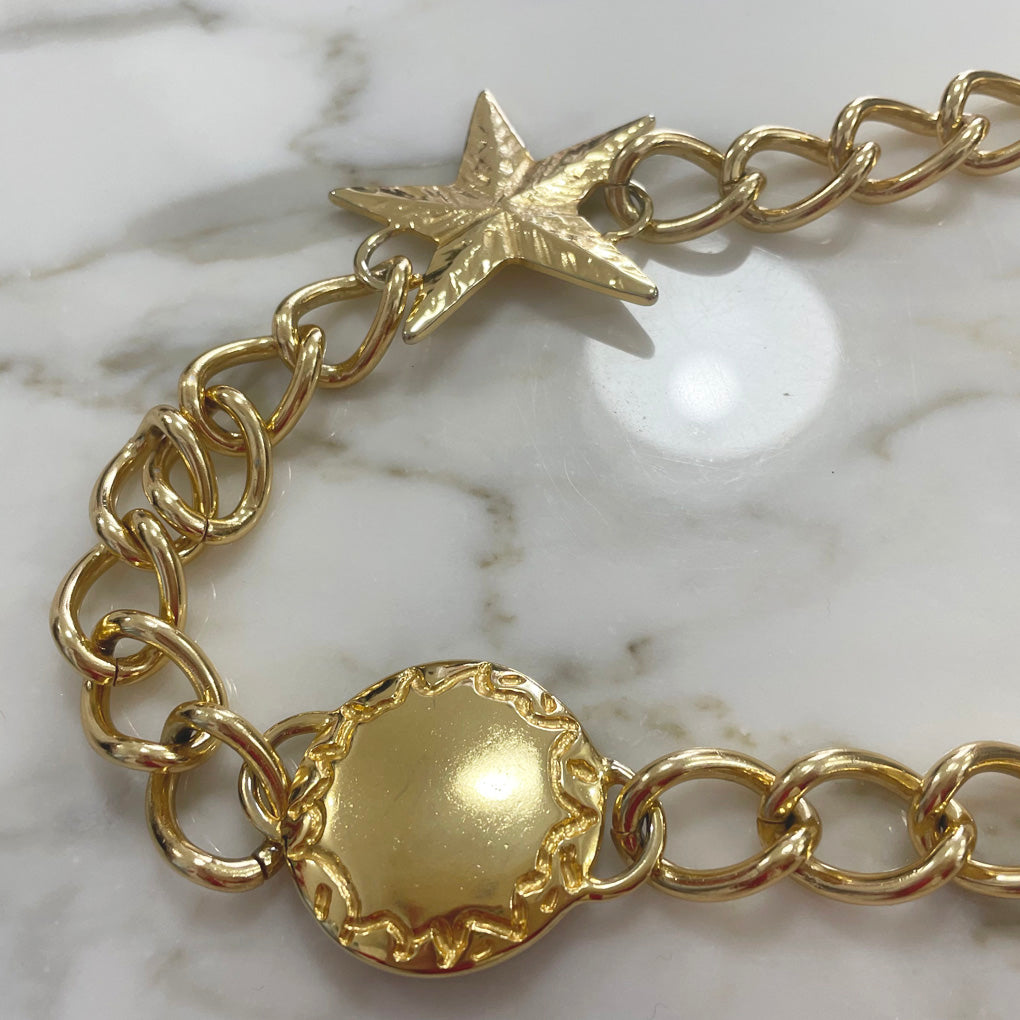Vintage Gold Belt With Stars 1970/80s