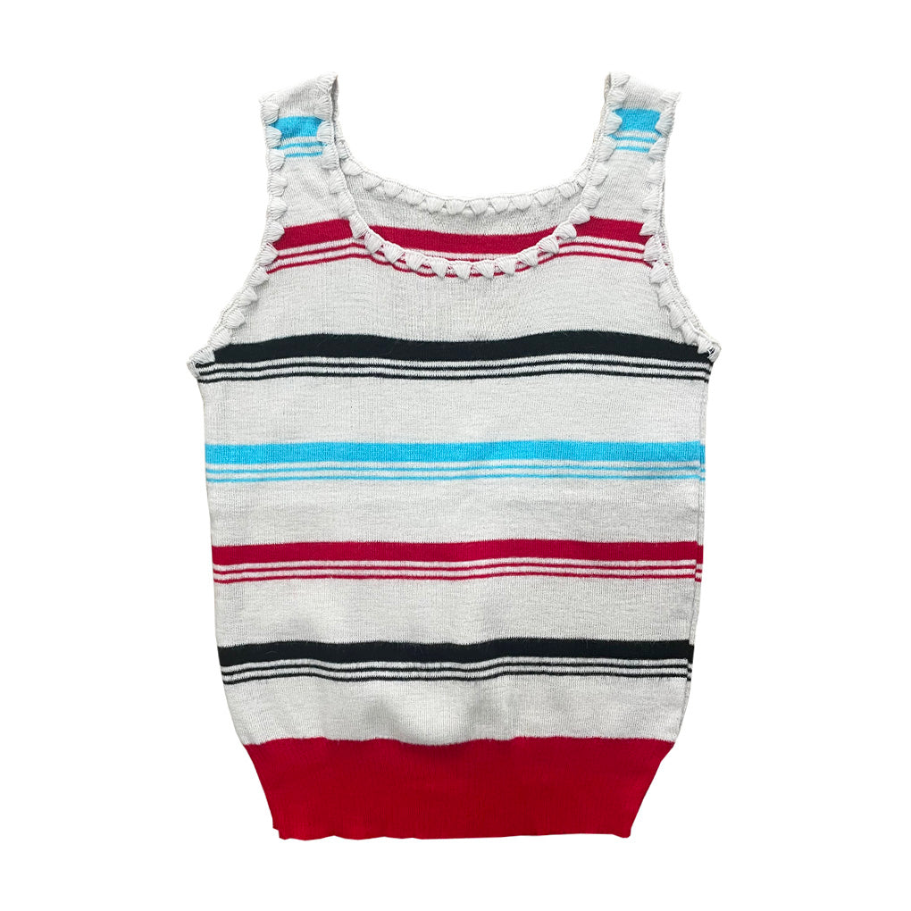 Vintage Striped Wool Blend Vest 1960s