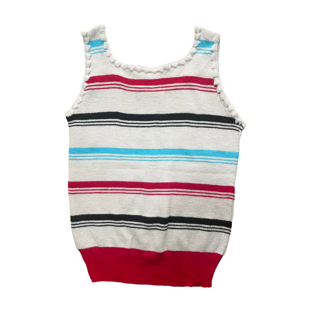 Vintage Striped Wool Blend Vest 1960s