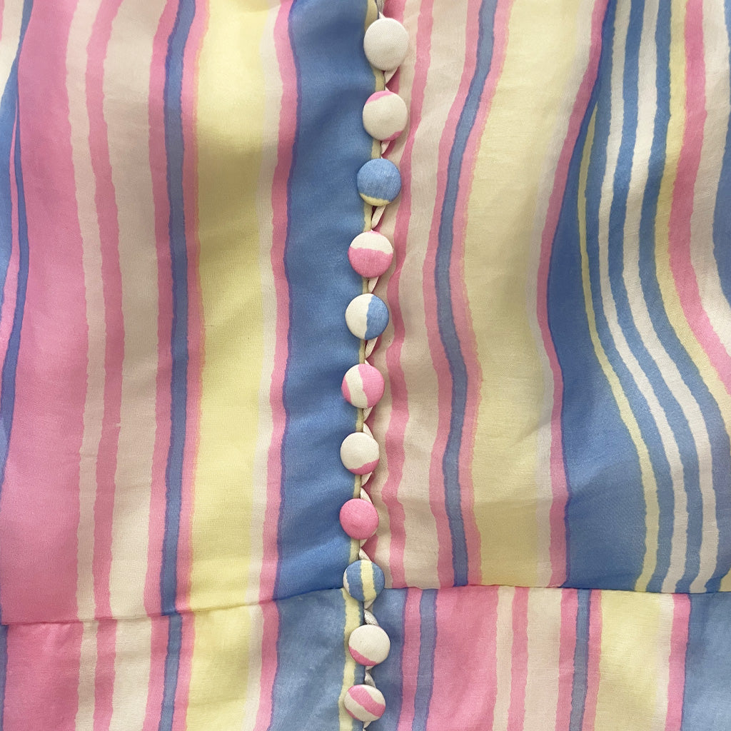 Vintage Sleeveless Shirt Tailored Colourful 1950s