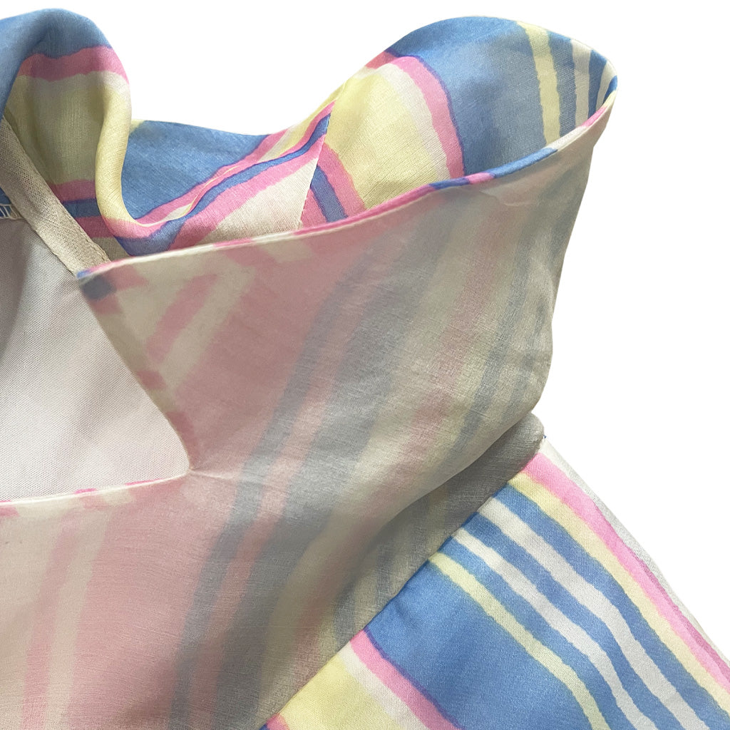 Vintage Sleeveless Shirt Tailored Colourful 1950s