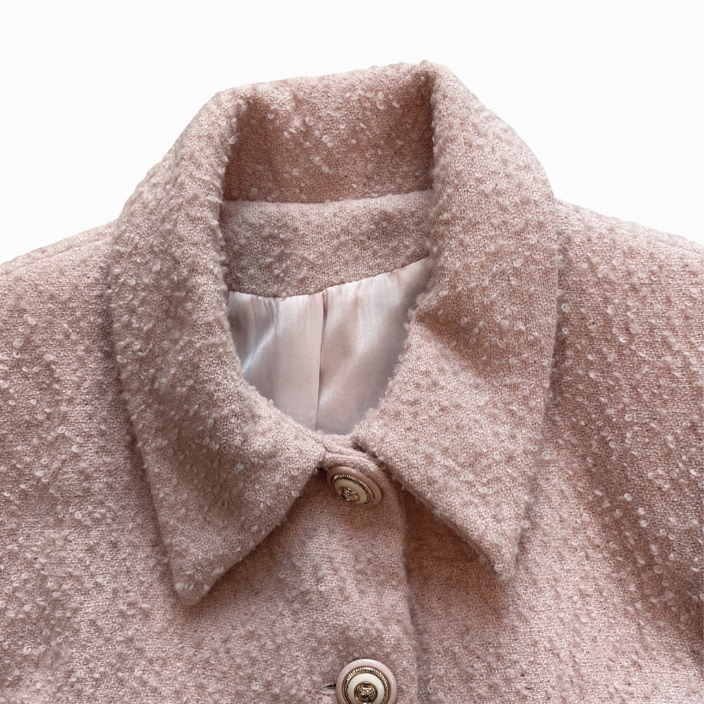 Vintage Pink Bouclé Wool Suit 1990s