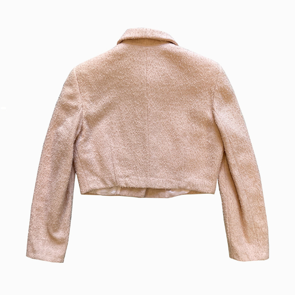 Vintage Pink Bouclé Wool Suit 1990s