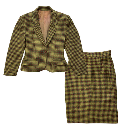 Vintage Houndstooth Wool Suit - TOP COLLECTION