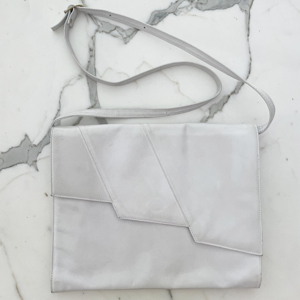 Vintage White Shoulder Bag 1980s