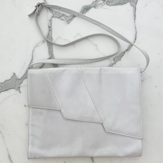 Vintage White Shoulder Bag 1980s