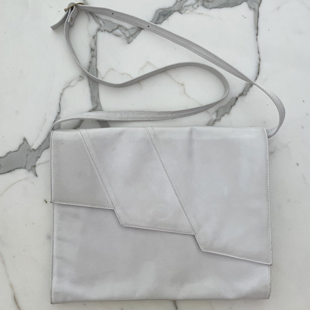 Vintage White Shoulder Bag 1980s