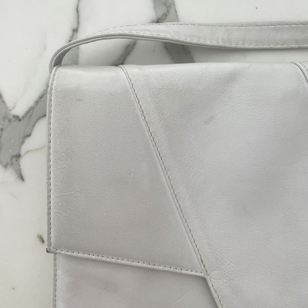 Vintage White Shoulder Bag 1980s
