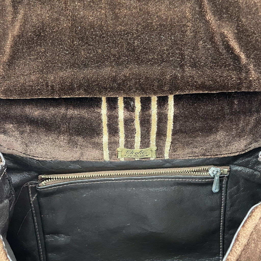 Vintage Brown Velvet Bag 1970s