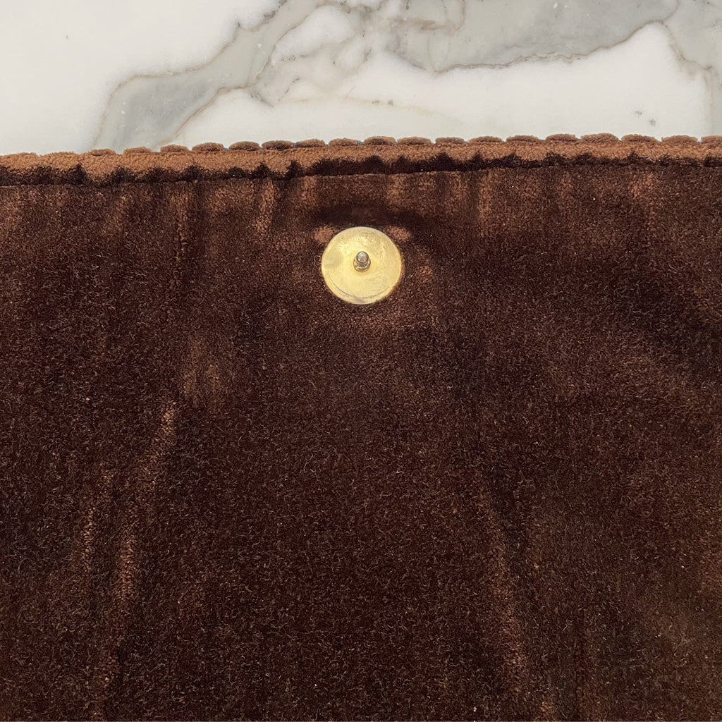 Vintage Brown Velvet Bag 1970s