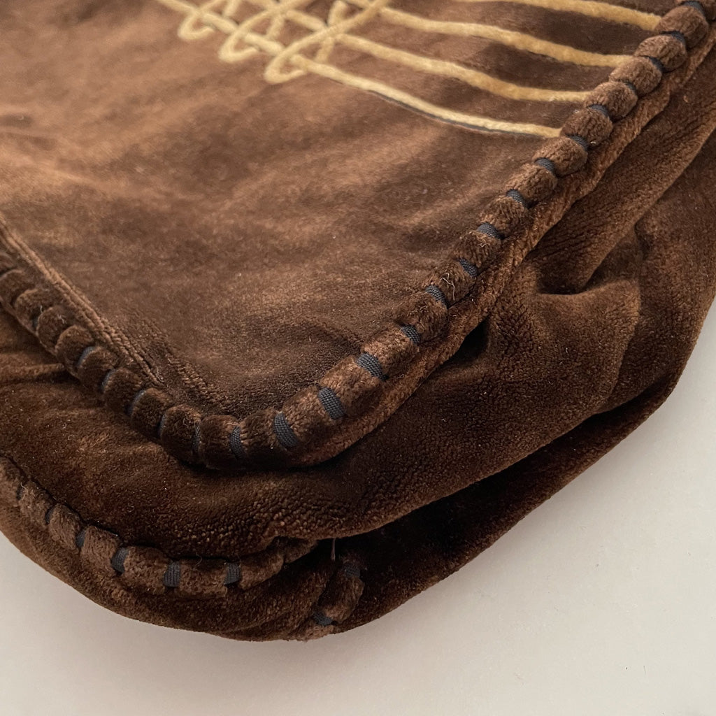 Vintage Brown Velvet Bag 1970s