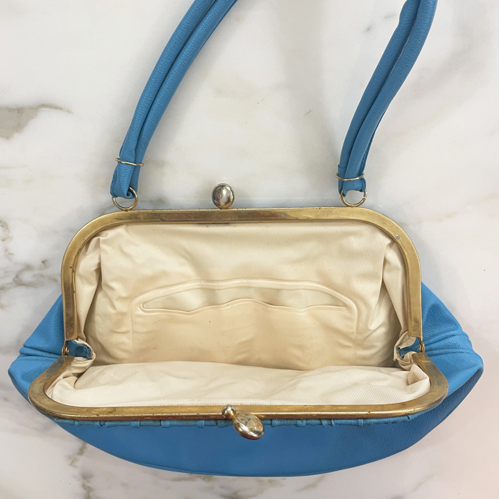 Vintage Blue Light Handbag 1960s